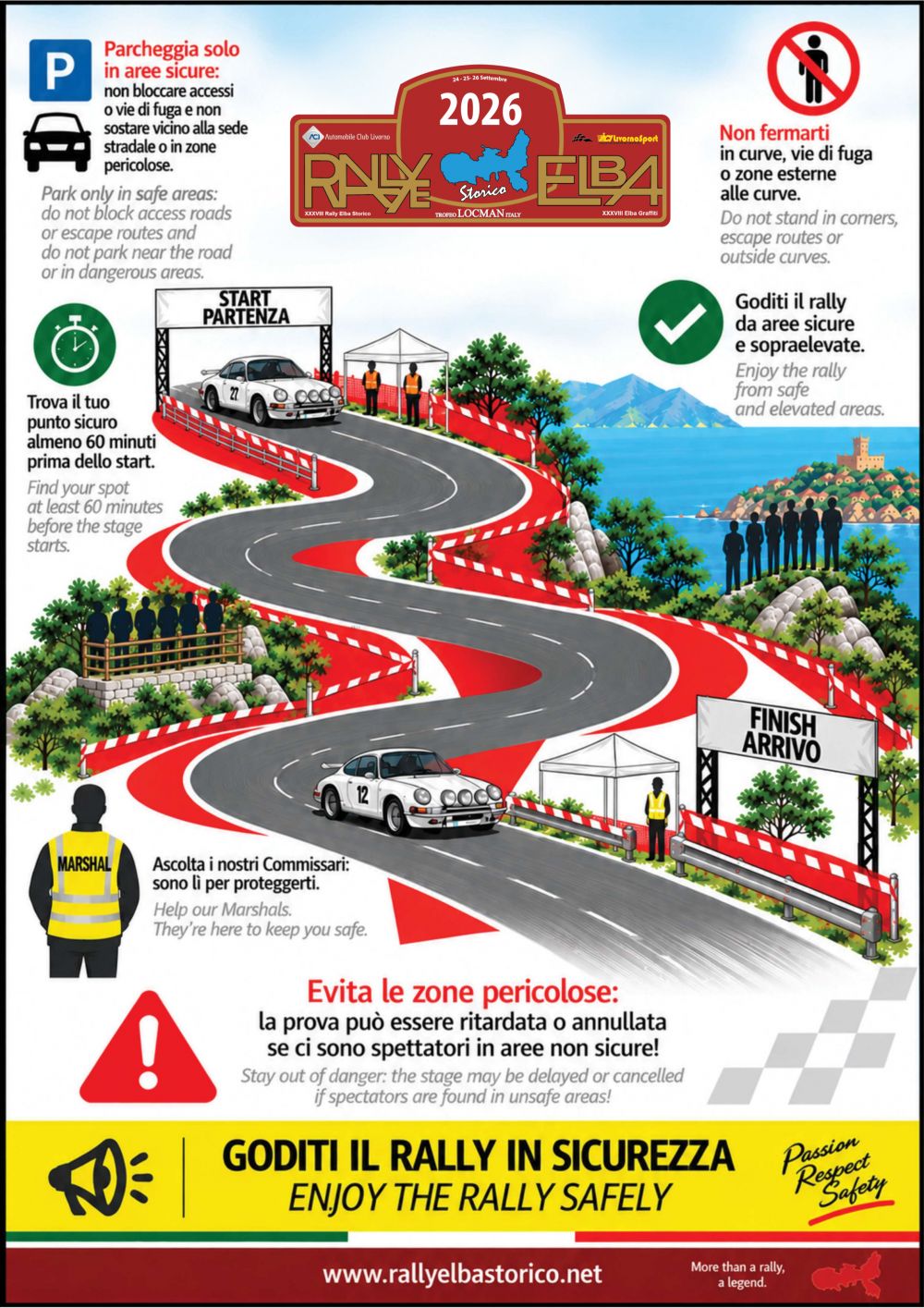 Sicurezza spettatori Rallye Elba Storico